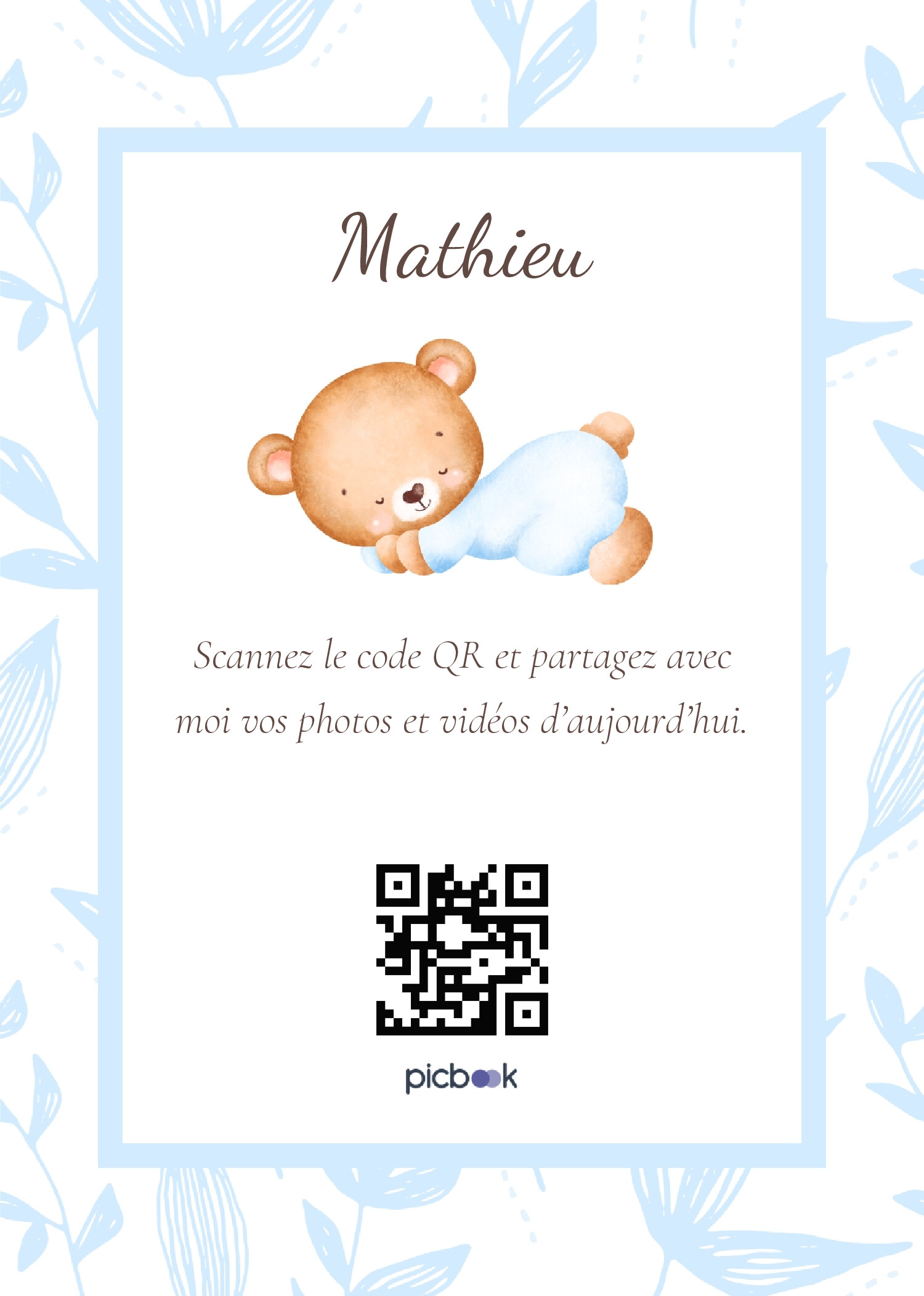 QR Code Cadres de table 5x7