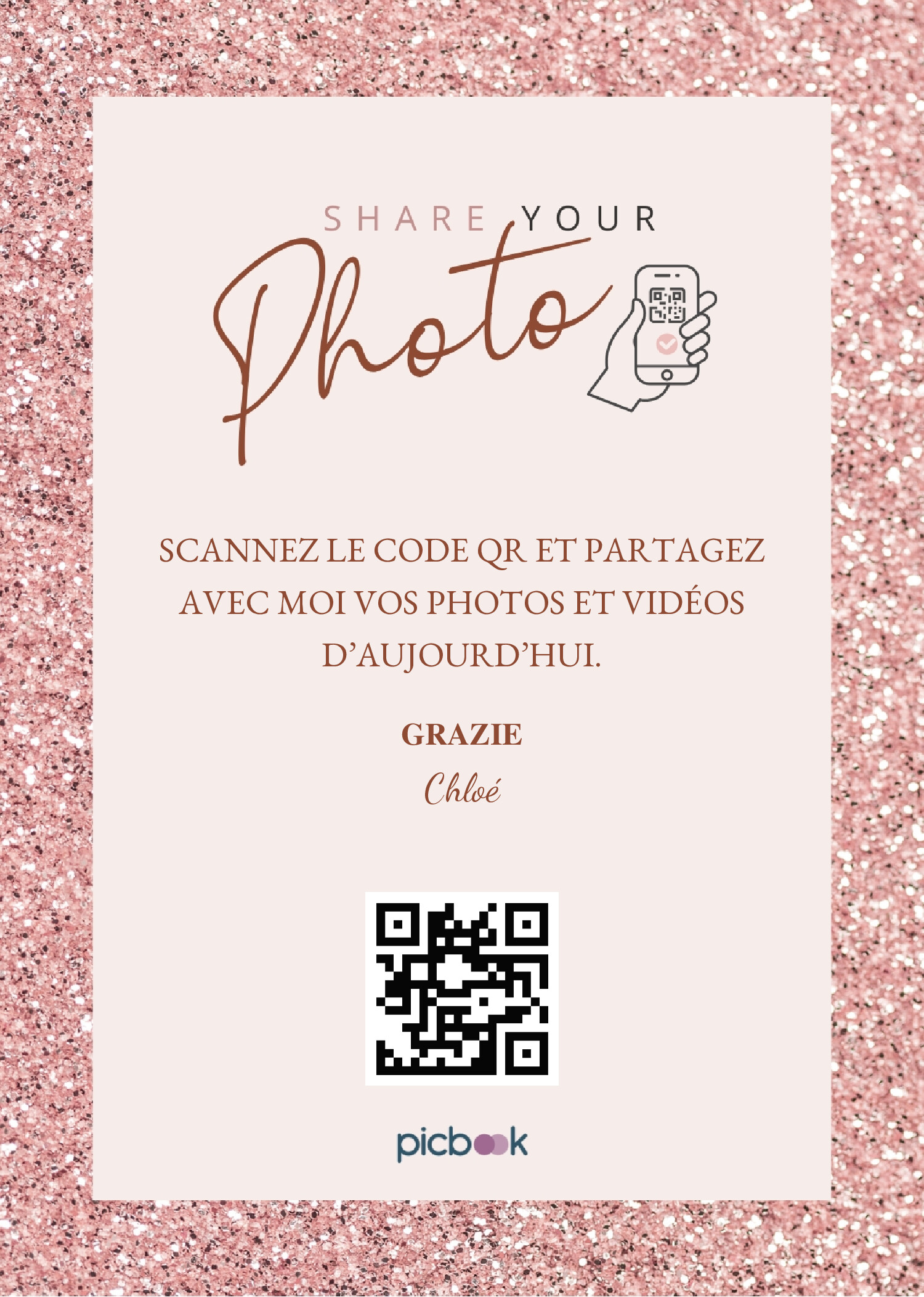 QR Code Cadres de table 5x7