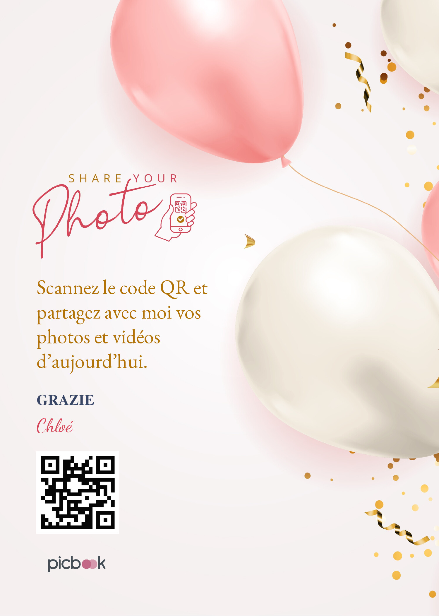 QR Code Cadres de table 5x7