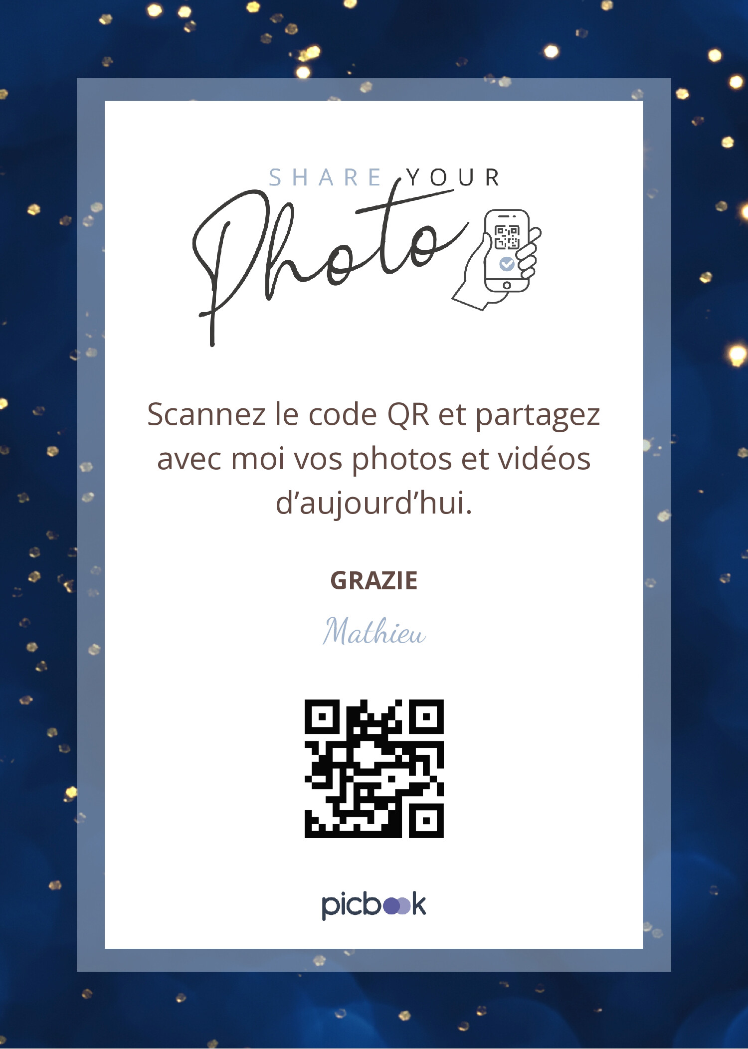 QR Code Cadres de table 5x7