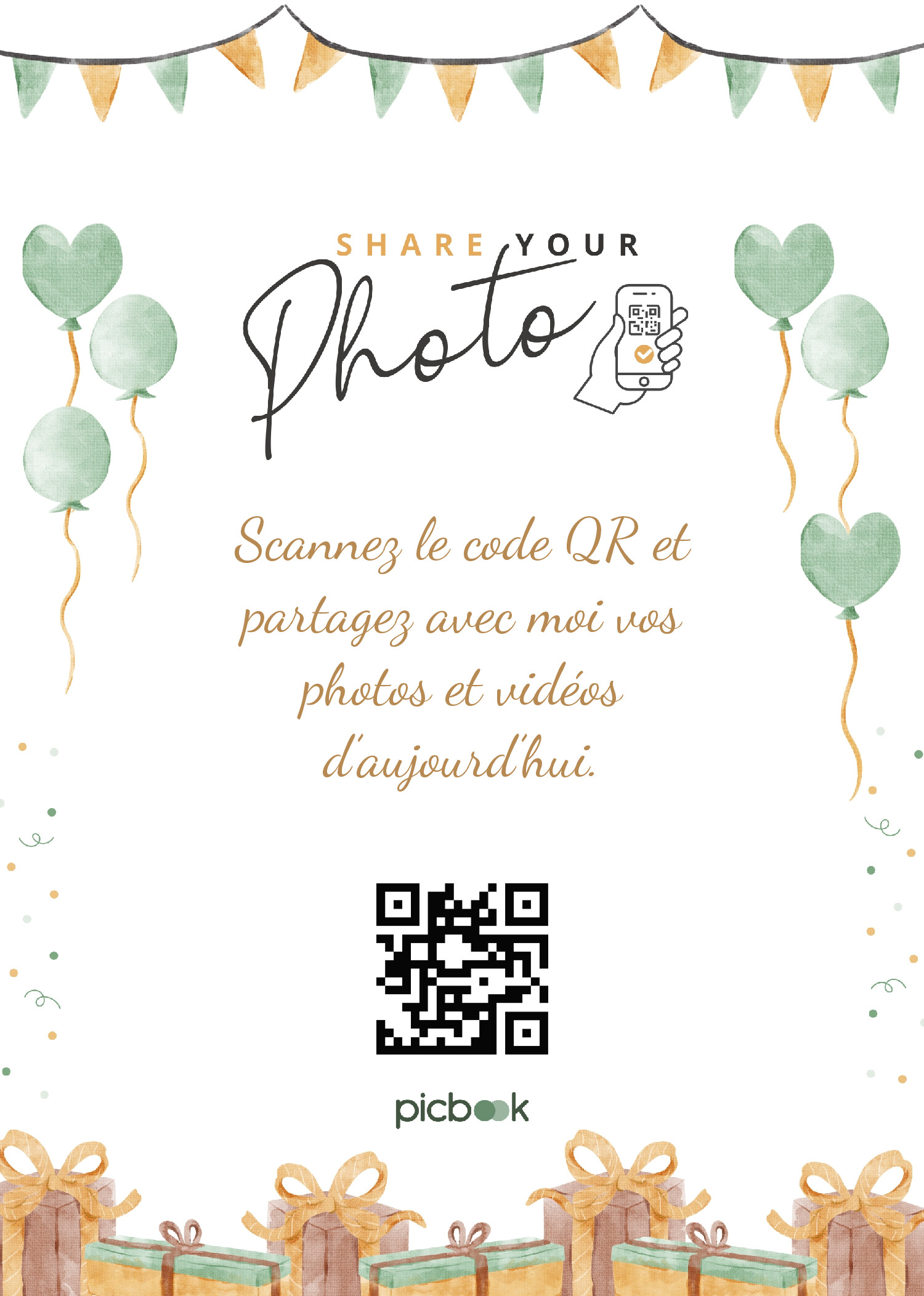 QR Code Cadres de table 5x7