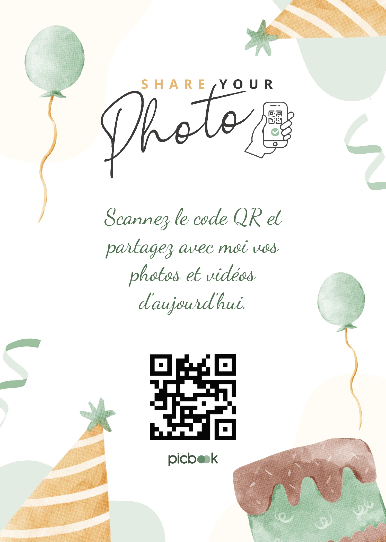 QR Code Cadres de table 5x7