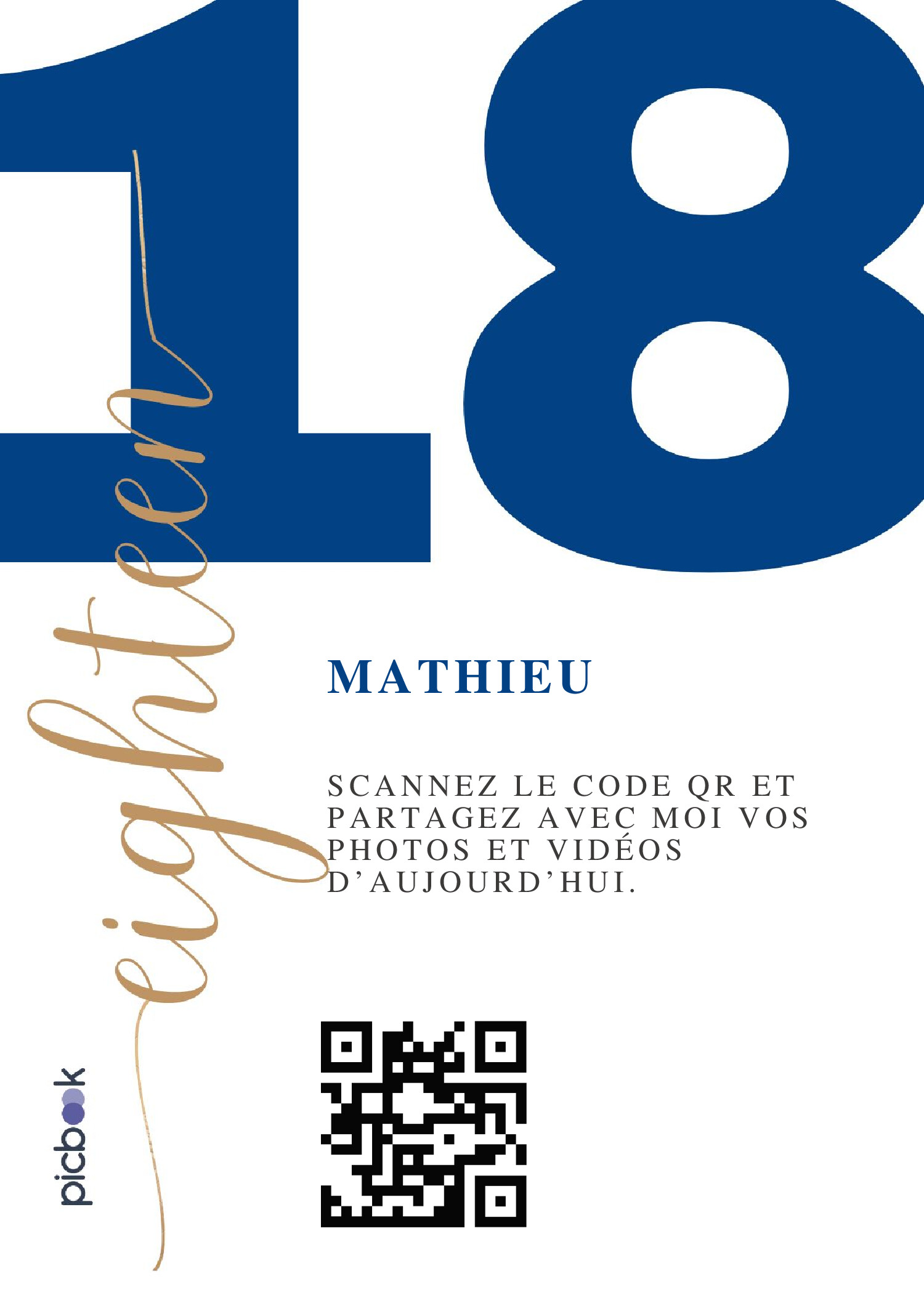 QR Code Cadres de table 5x7