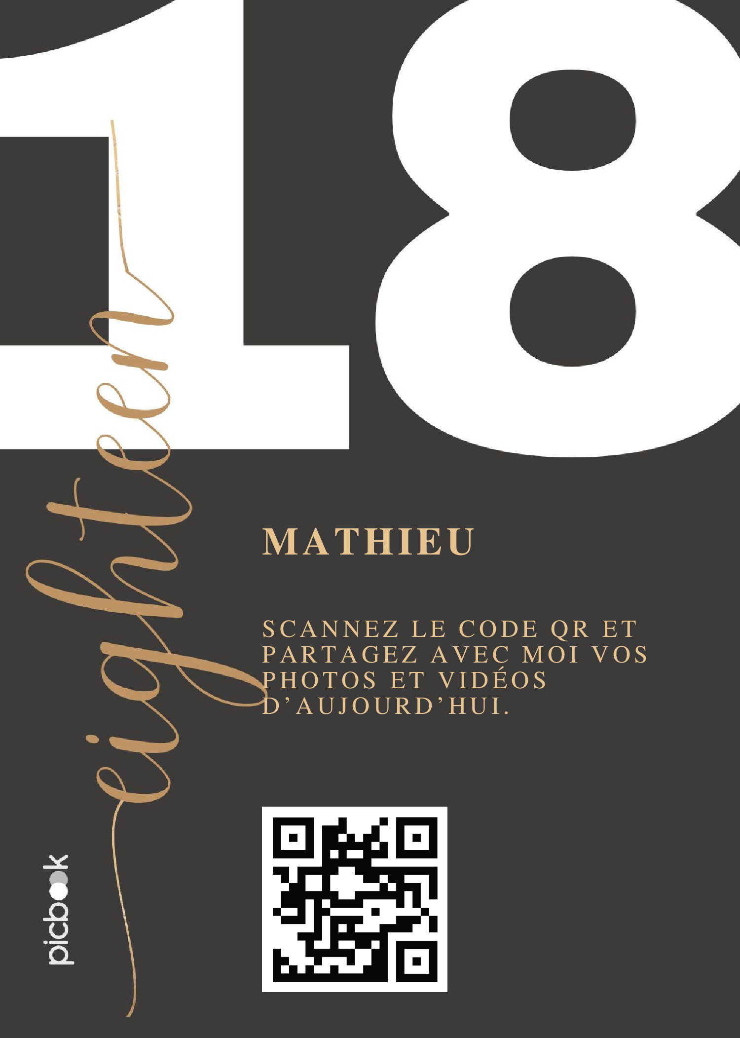 QR Code Cadres de table 5x7