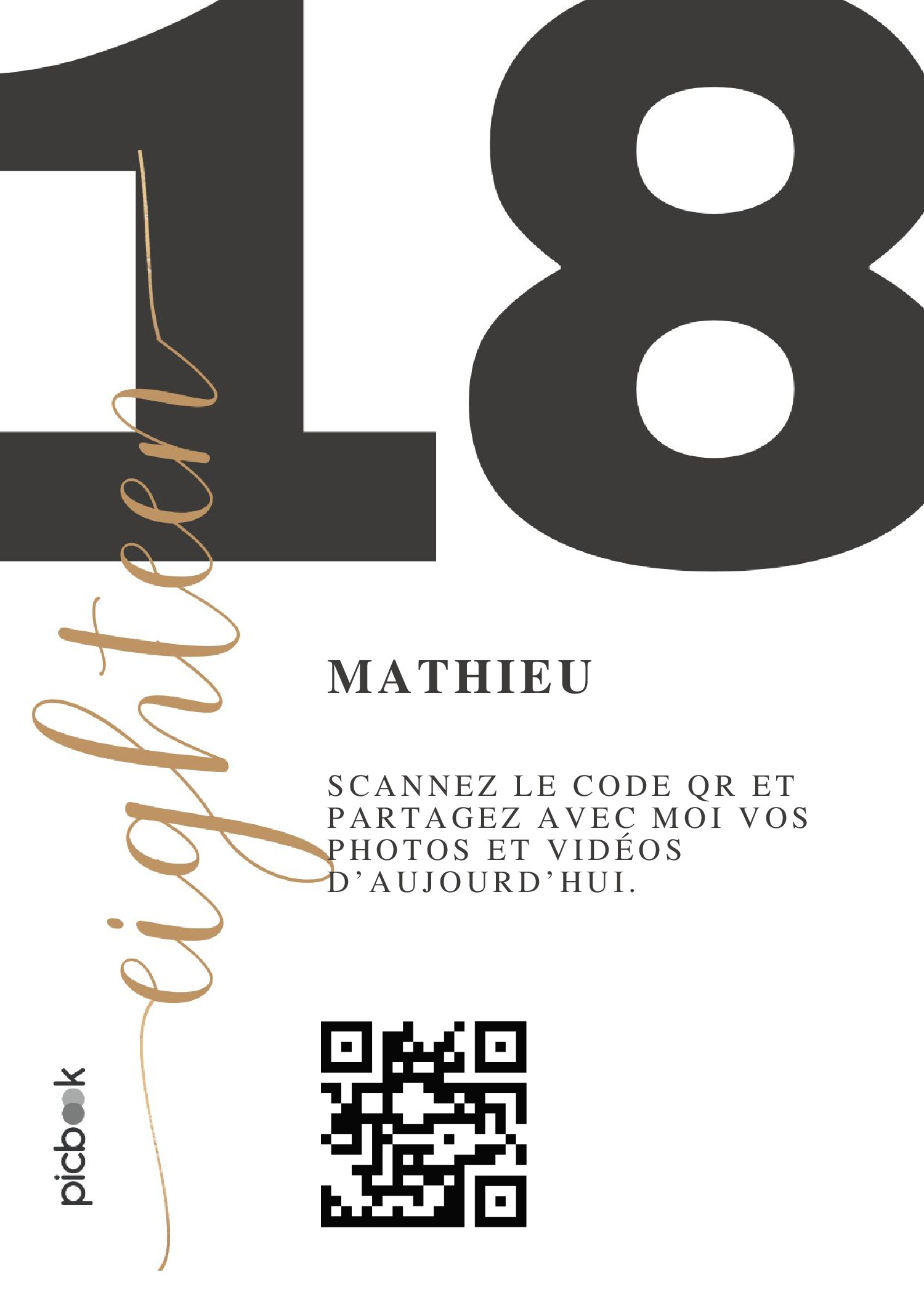 QR Code Cadres de table 5x7