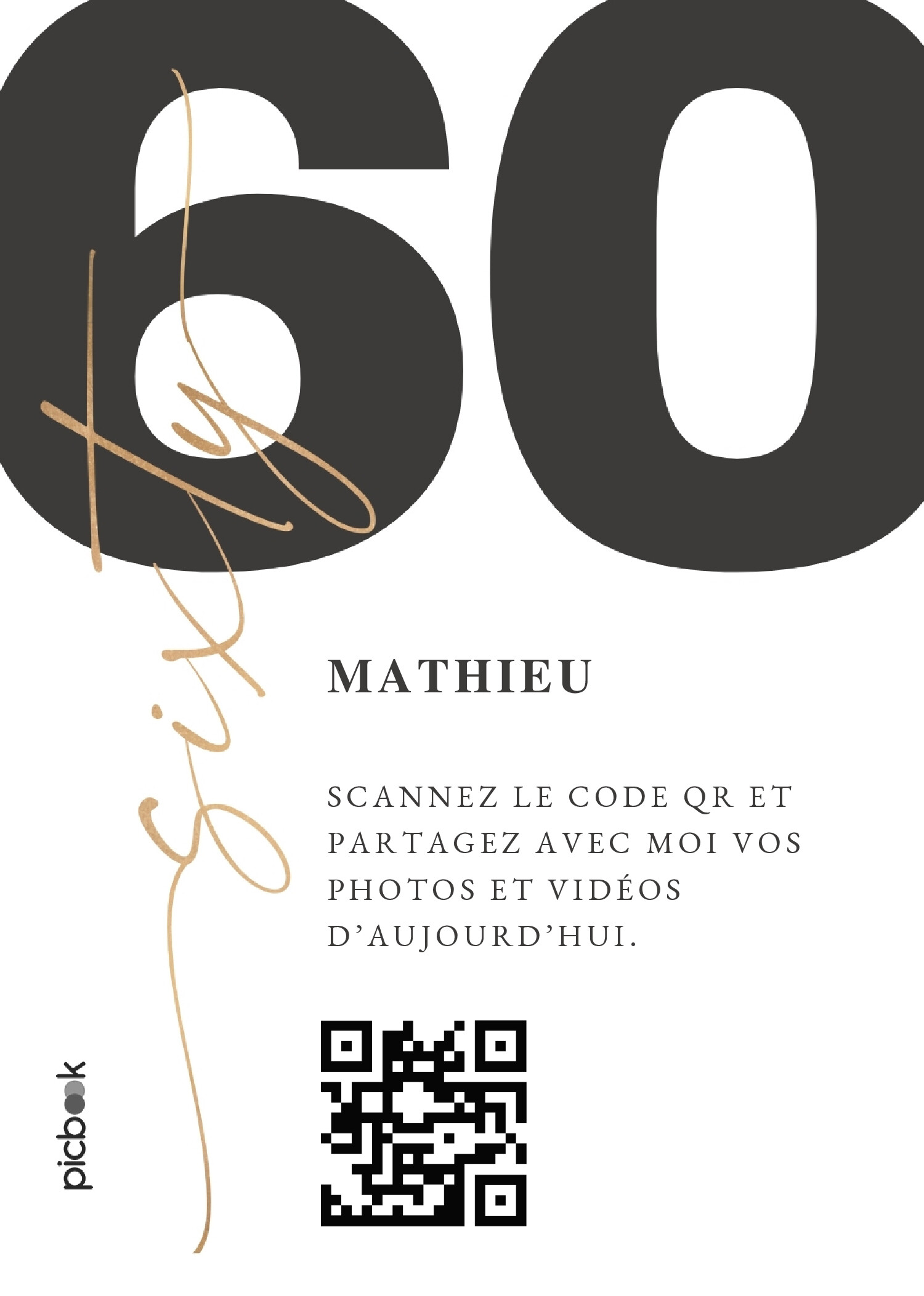 QR Code Cadres de table 5x7