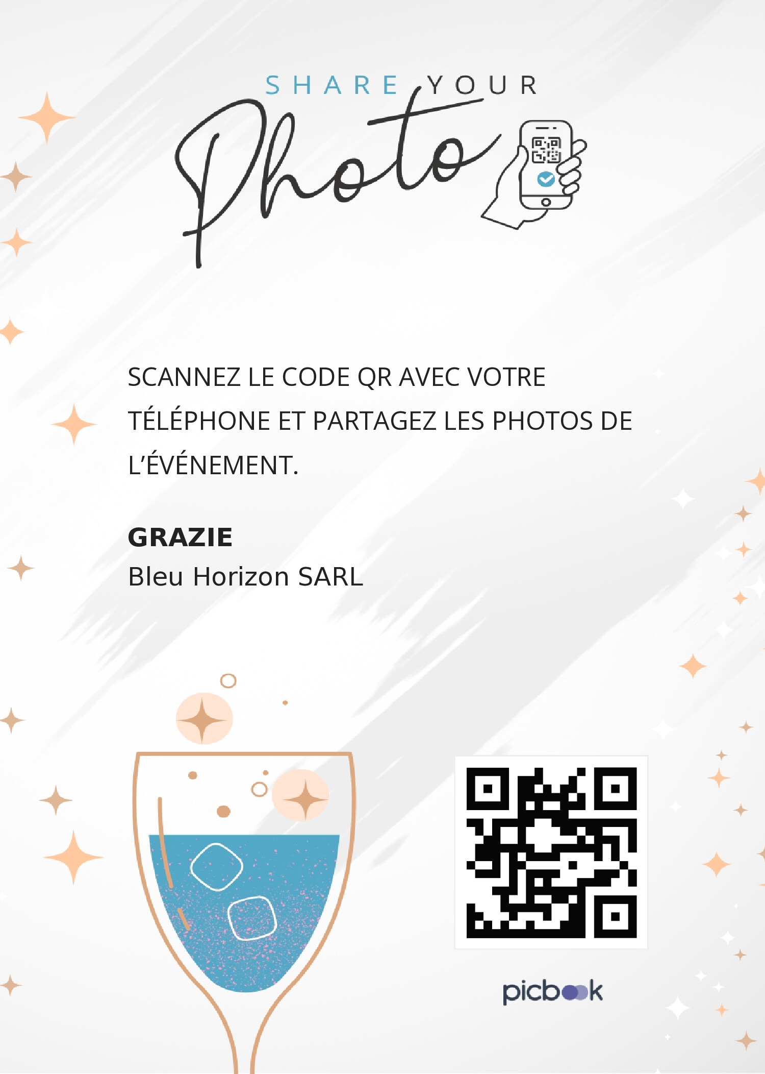 QR Code Cadres de table 5x7