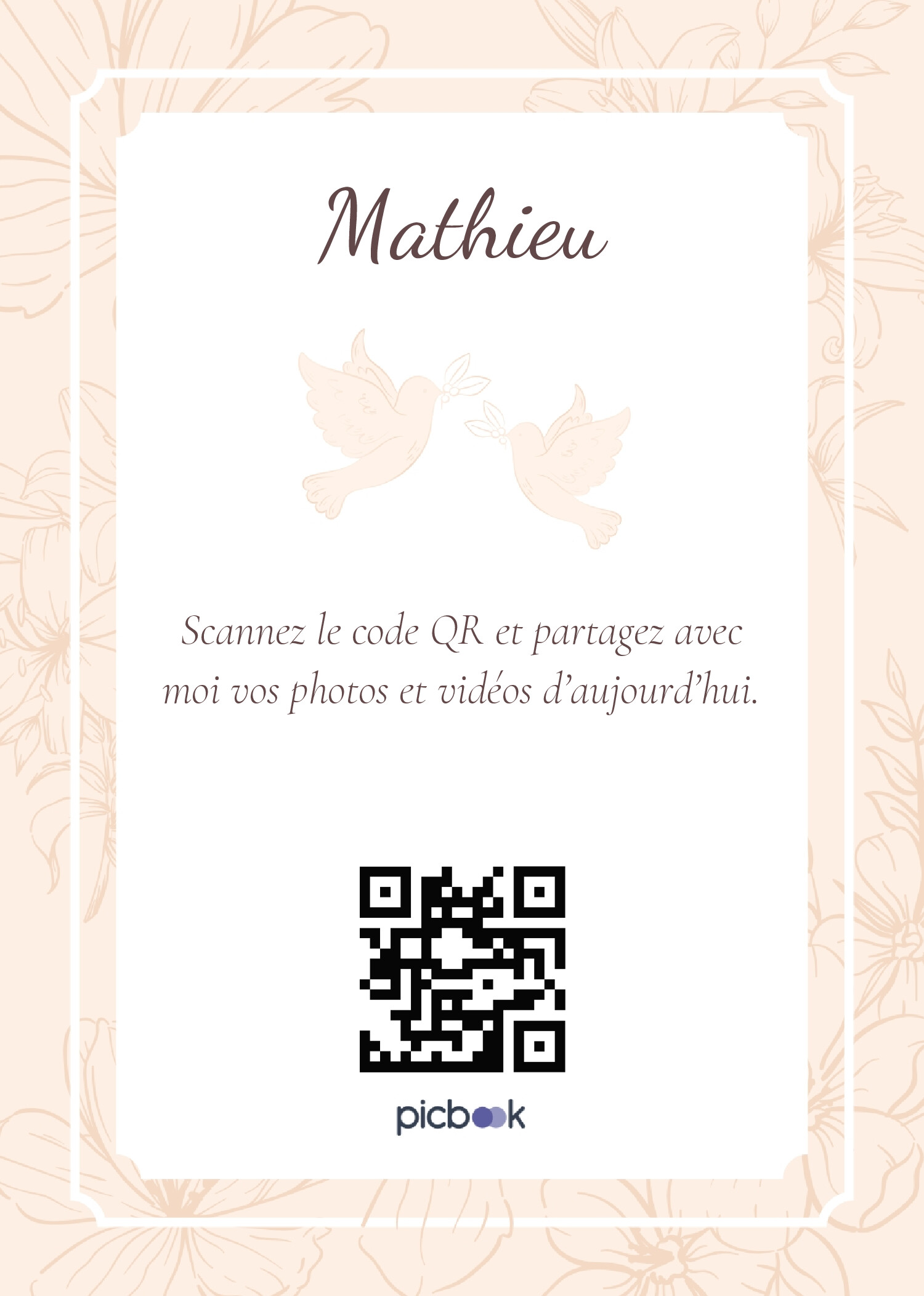 QR Code Cadres de table 5x7