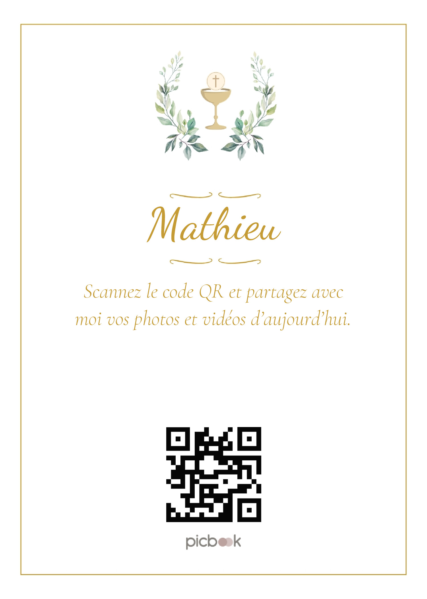 QR Code Cadres de table 5x7