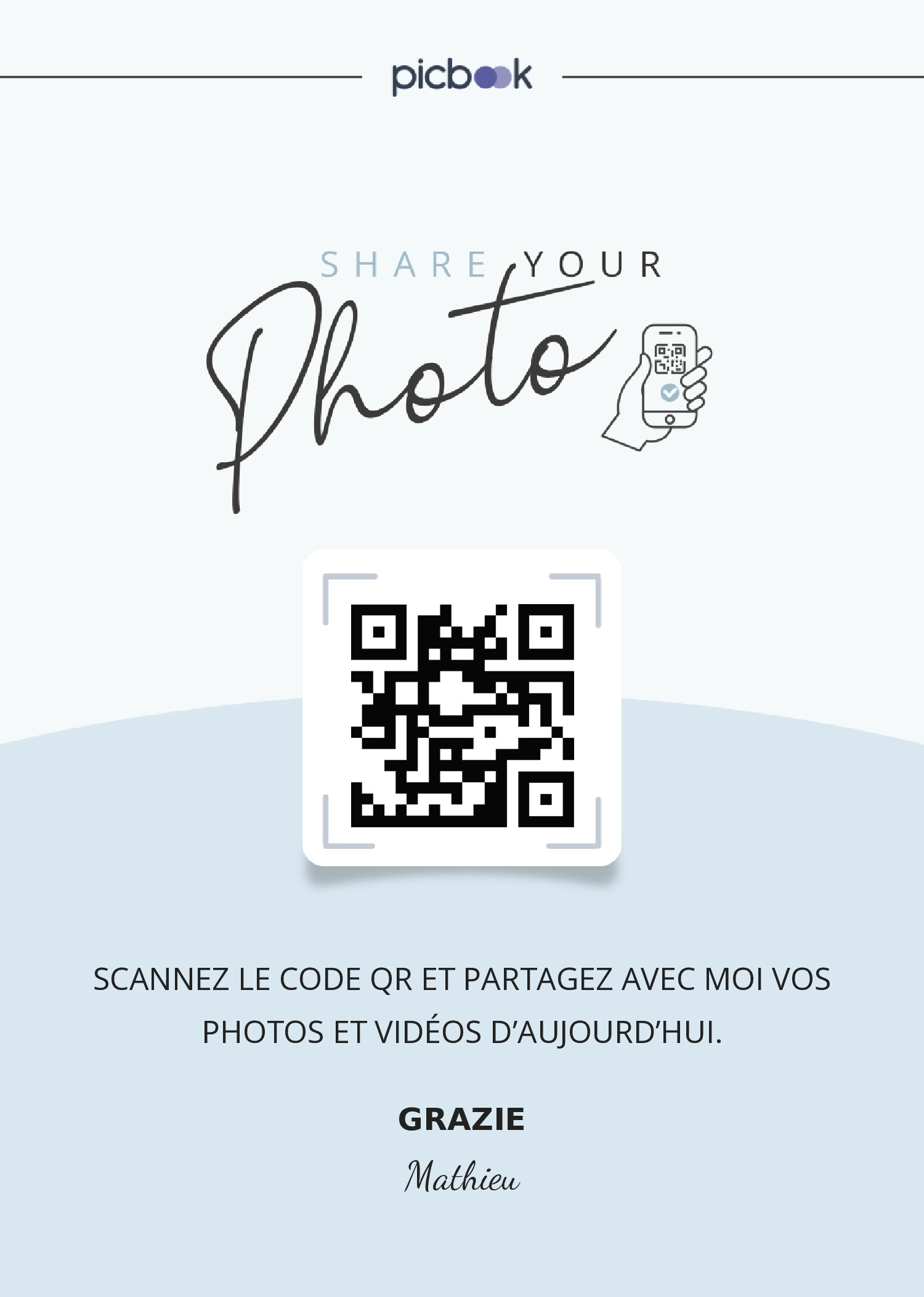 QR Code Cadres de table 5x7
