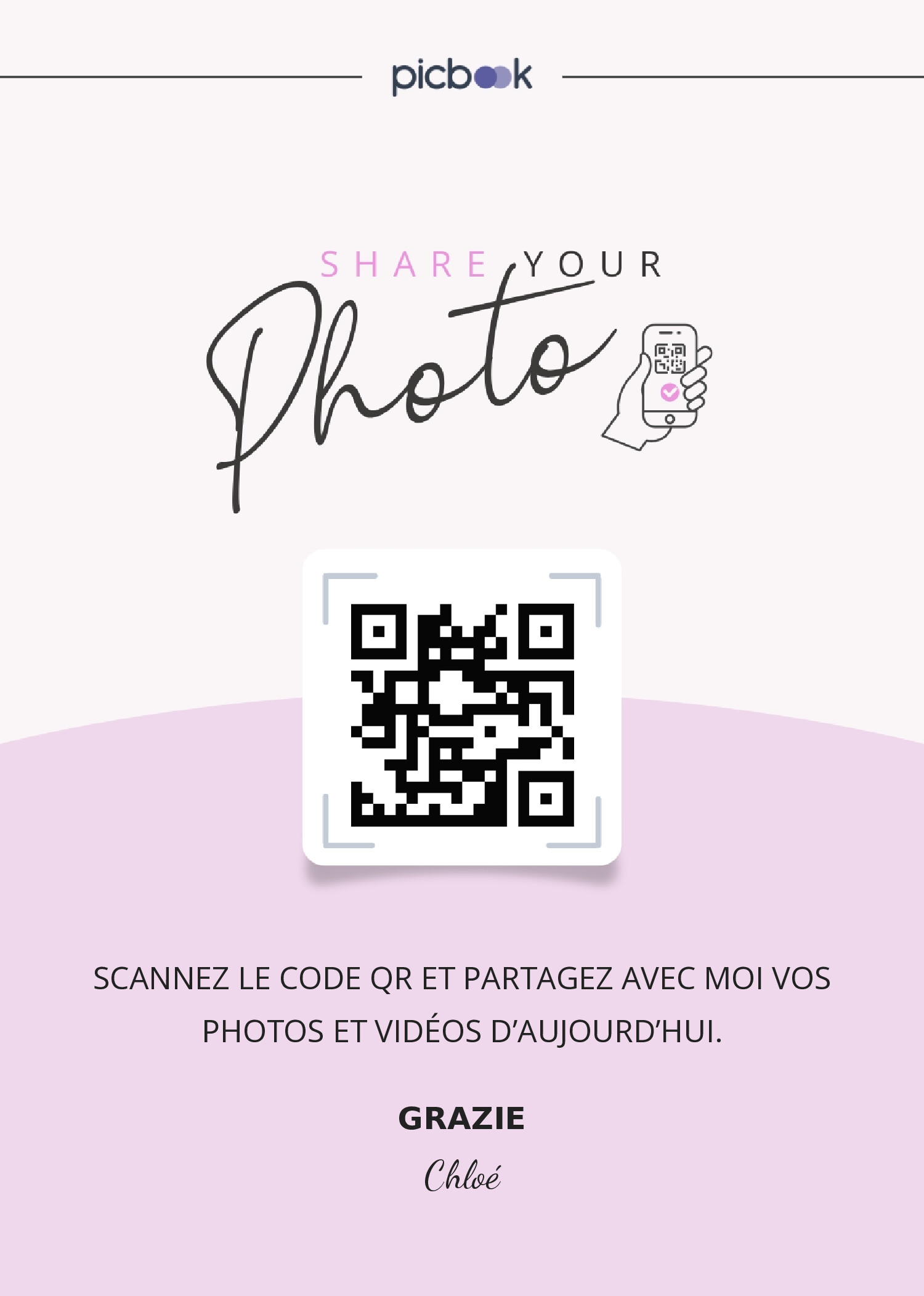QR Code Cadres de table 5x7