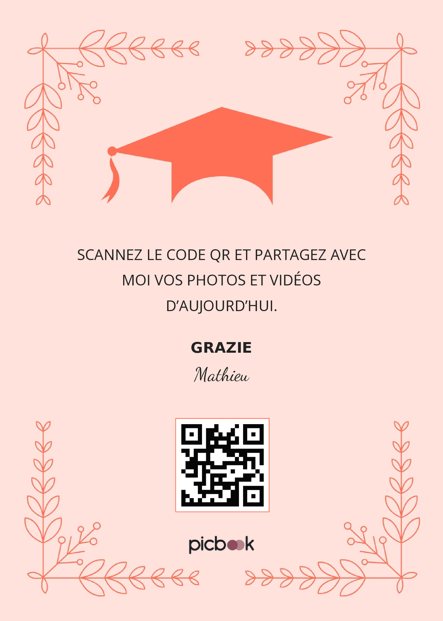 QR Code Cadres de table 5x7