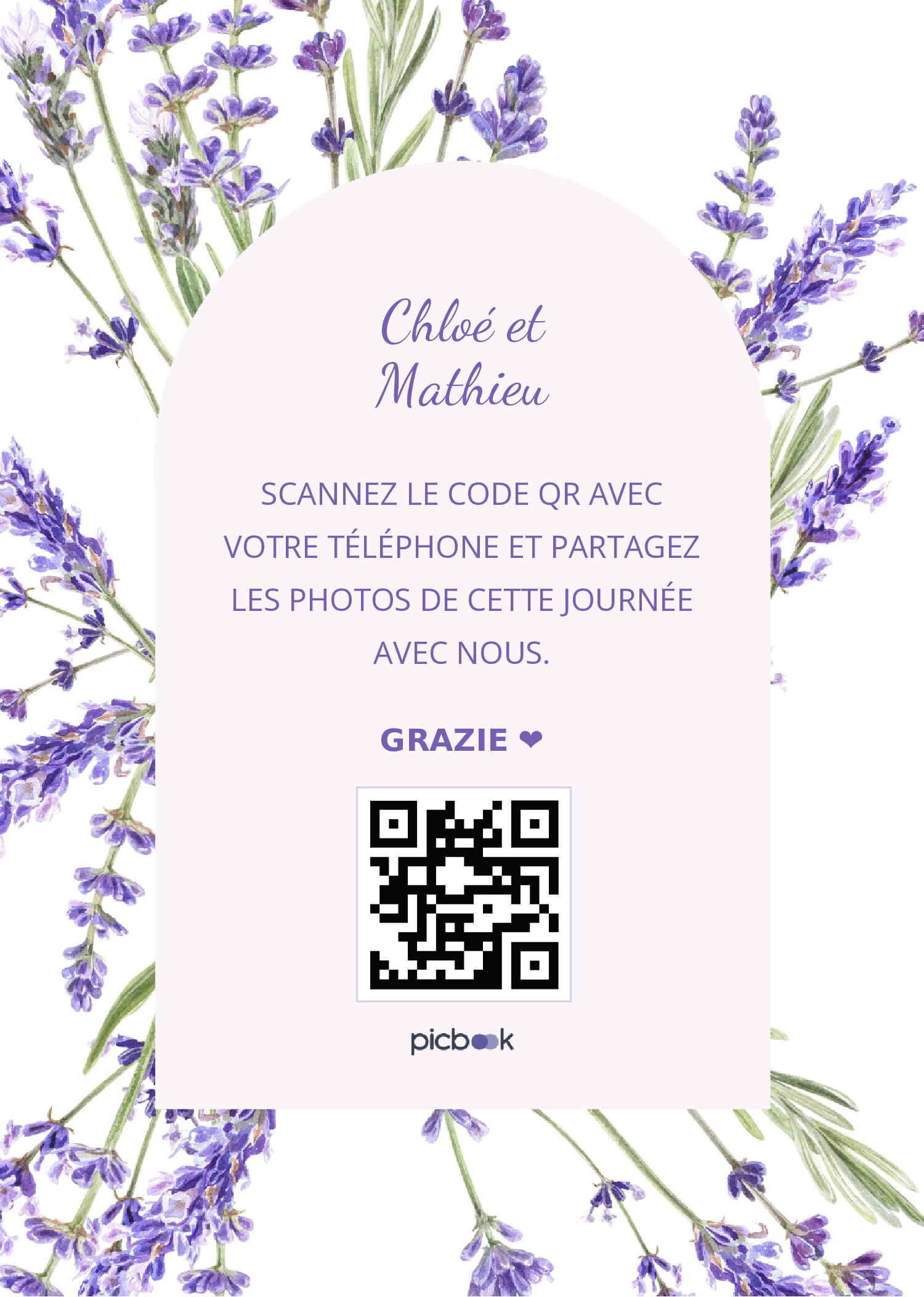 QR Code Cadres de table 5x7