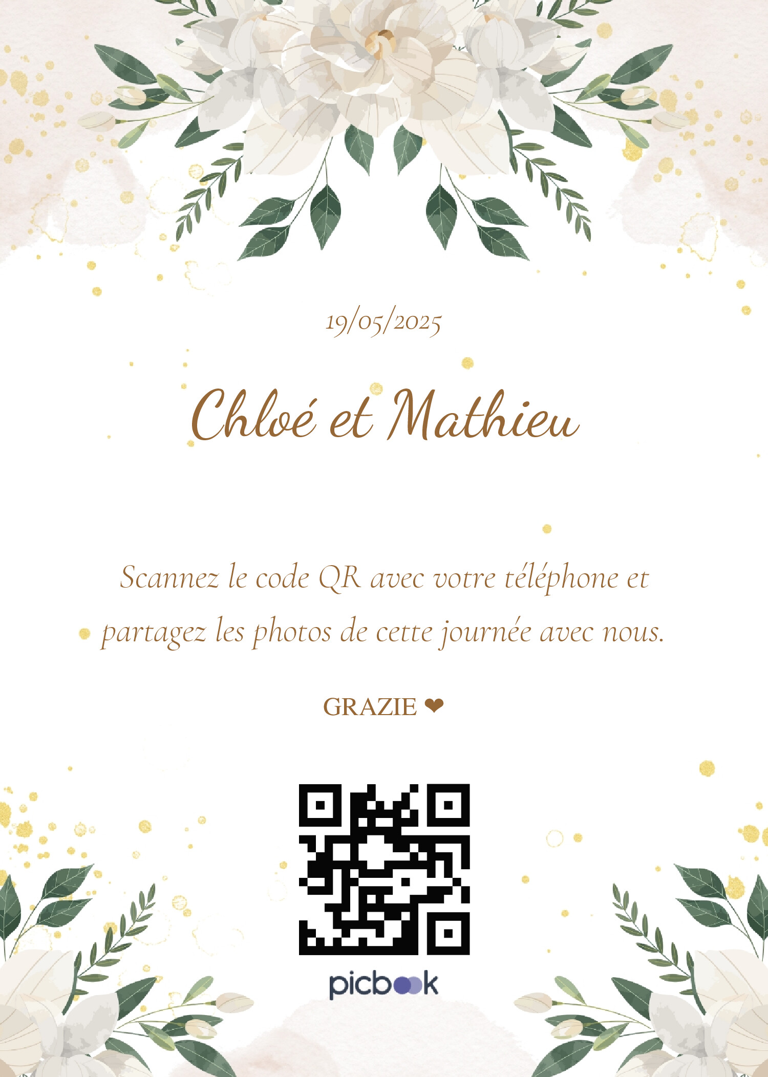QR Code Cadres de table 5x7