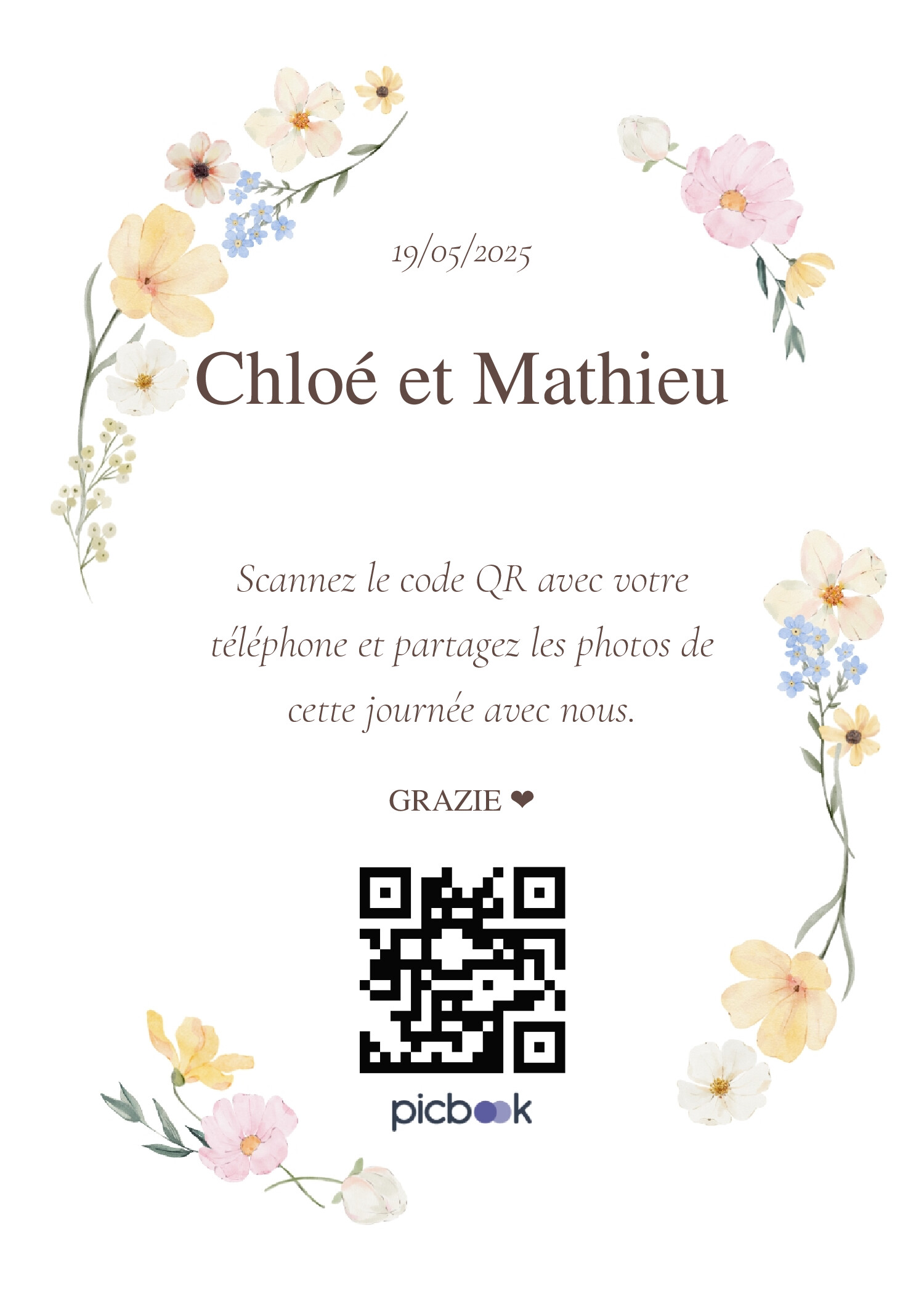 QR Code Cadres de table 5x7